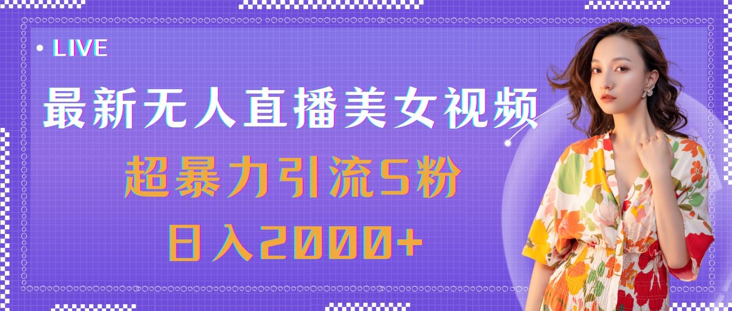 最新无人直播美女视频，超暴力引流S粉日入2000+-大熊网创