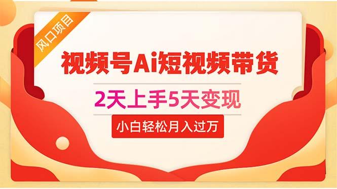 2天上手5天变现视频号Ai短视频带货0粉丝0基础小白轻松月入过万-大熊网创