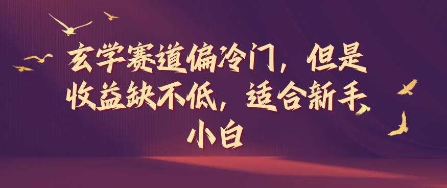 玄学赛道偏冷门，但是收益缺不低，适合新手小白【揭秘】-大熊网创