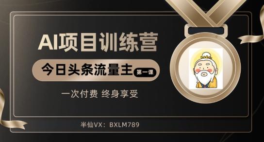AI项目系列训练营（公众号流量主与今日头条篇）【揭秘】-大熊网创