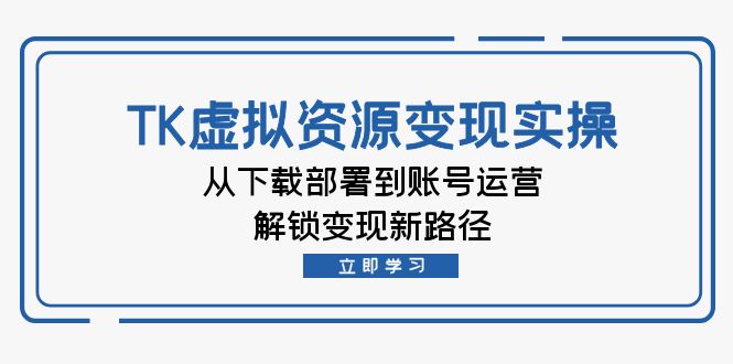 TK虚拟资料变现实操：从下载部署到账号运营，解锁变现新路径-网创星球