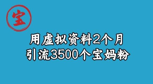 宝哥虚拟资料项目，2个月引流3500个宝妈粉-大熊网创