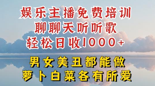 娱乐主播免费培训聊聊天听听歌轻松日收1K+，男女美丑都能做萝卜白菜各有所爱【揭秘】-网创星球
