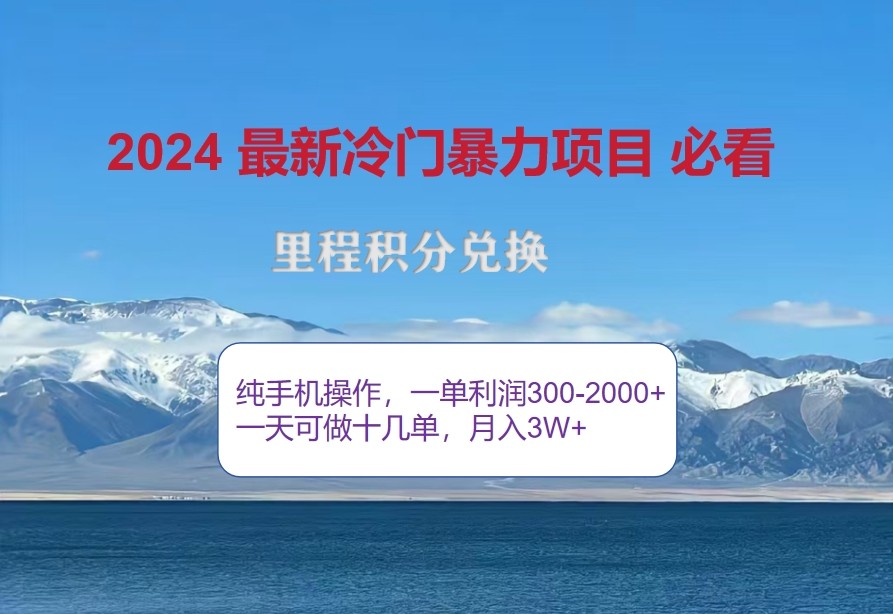 2024惊爆冷门暴利，里程积分最新玩法，高爆发期，一单300+—2000+-网创星球