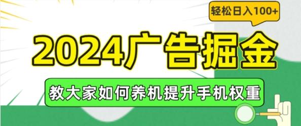 2024广告掘金，教大家如何养机提升手机权重，轻松日入100+【揭秘】-大熊网创