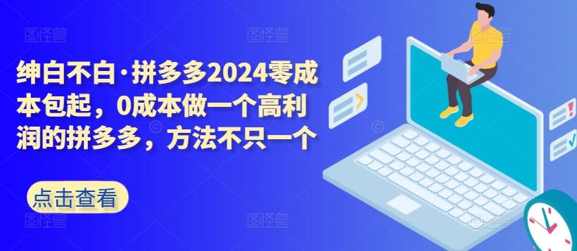 拼多多2024零成本包起，0成本做一个高利润的拼多多，方法不只一个-大熊网创