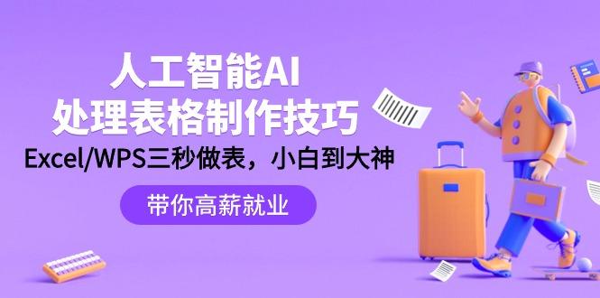 (9459期)人工智能-AI处理表格制作技巧：Excel/WPS三秒做表，大神到小白-大熊网创
