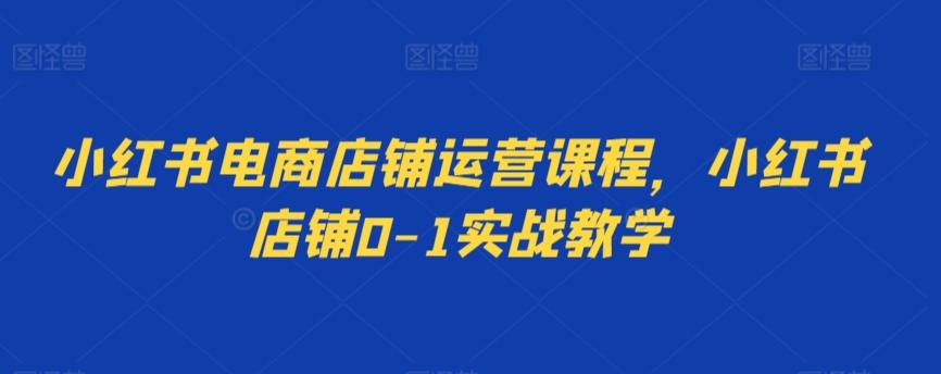 小红书电商店铺运营课程，小红书店铺0-1实战教学-大熊网创
