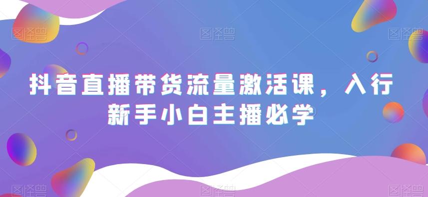 抖音直播带货流量激活课，入行新手小白主播必学-大熊网创