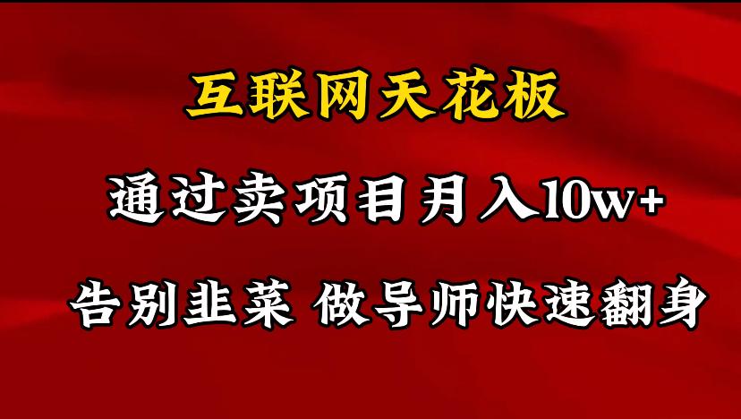 导师训练营互联网的天花板，让你告别韭菜，通过卖项目月入10w+，一定要…-大熊网创