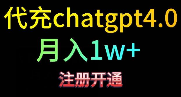 代充chatgpt4，日入500+，精准引流，暴力变现【揭秘】-大熊网创