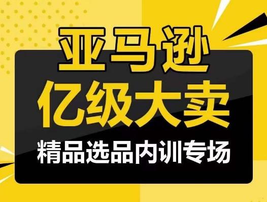 亚马逊亿级大卖-精品选品内训专场，亿级卖家分享选品成功之道-大熊网创