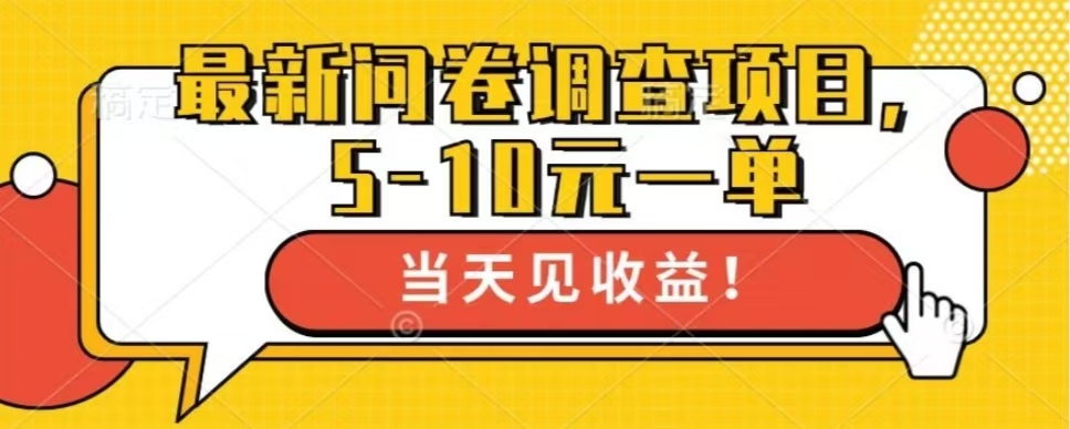 最新问卷调查项目，单日零撸100＋-大熊网创