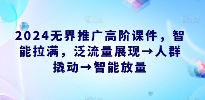 2024无界推广高阶课件，智能拉满，泛流量展现→人群撬动→智能放量-大熊网创