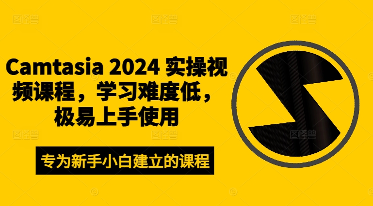 Camtasia 2024 实操视频课程，学习难度低，极易上手使用-大熊网创
