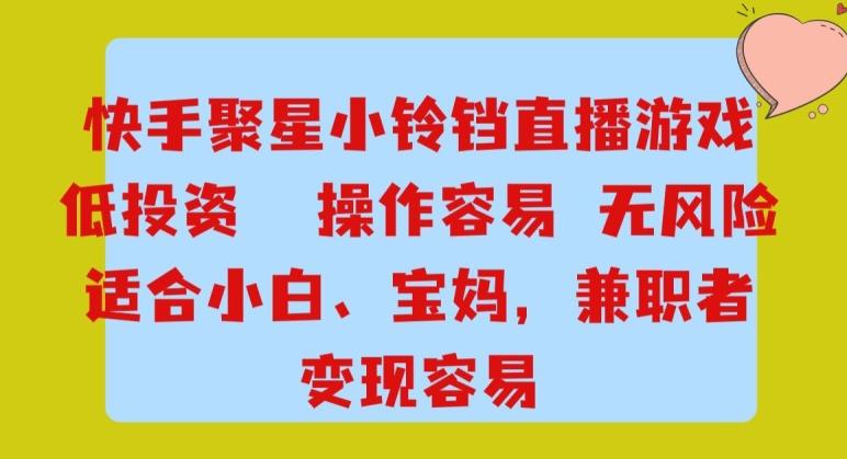 快手小铃铛游戏项目，低投入零风险，操作简单变现快-大熊网创