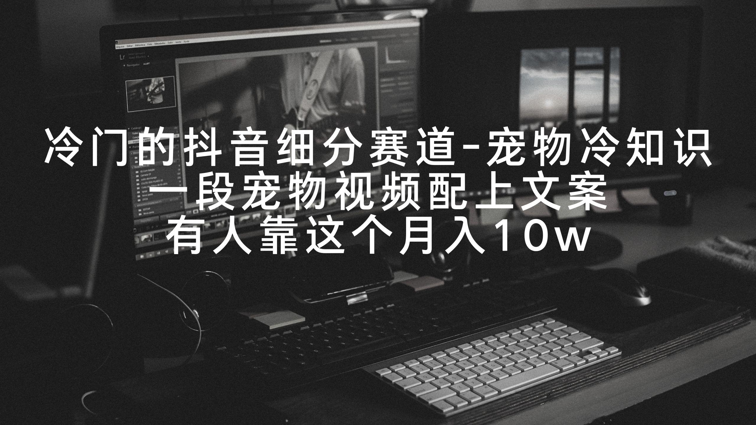 冷门的抖音细分赛道-宠物冷知识，一段宠物视频配上文案，有人靠这个月入10w-大熊网创