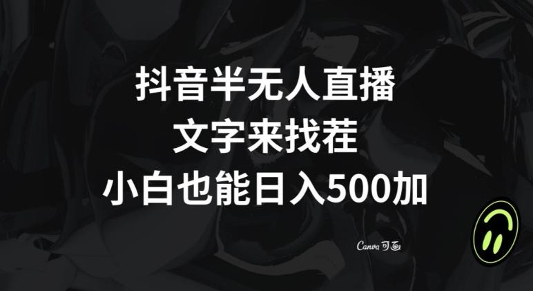 抖音半无人直播，文字来找茬小游戏，每天收益500+【揭秘】-大熊网创