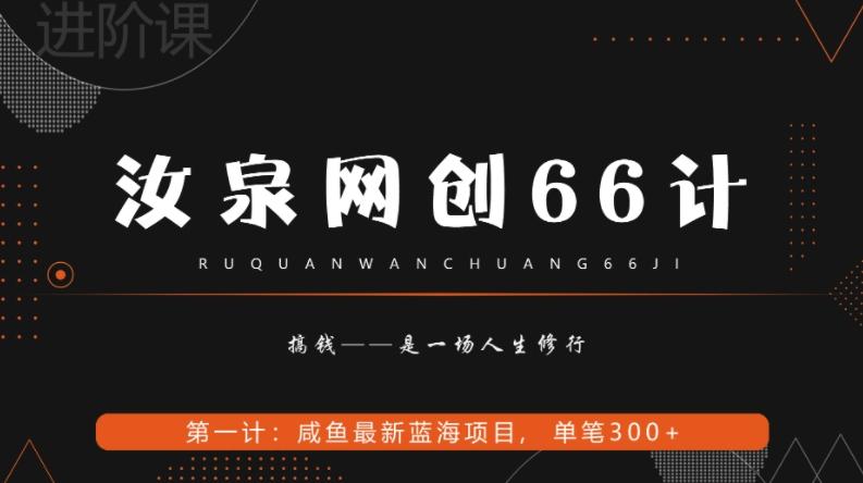 汝泉网创66计之第1计：闲鱼长期稳定项目，单笔变现300+-大熊网创