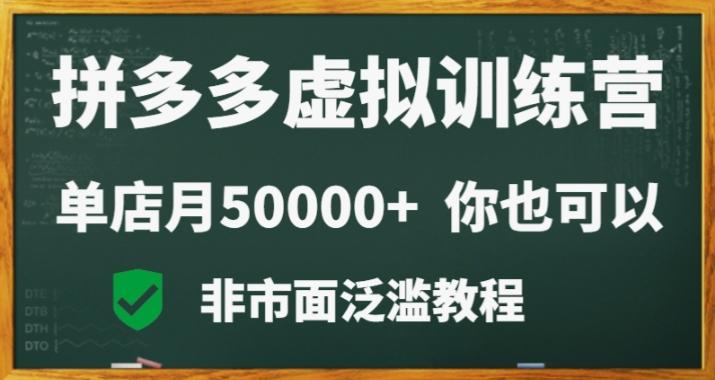 拼多多虚拟电商训练营月入30000+你也行，暴利稳定长久，副业首选-大熊网创