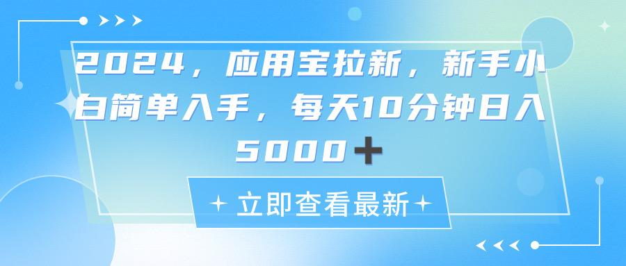 2024应用宝拉新，真正的蓝海项目，每天动动手指，日入5000+-大熊网创