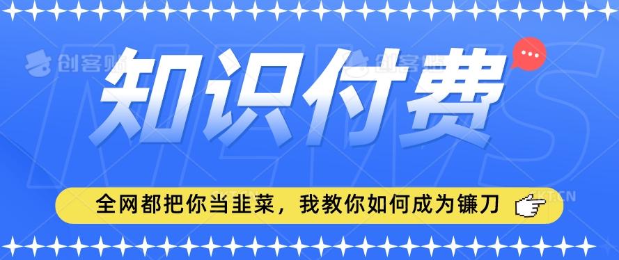 2024最新知识付费项目，小白也能轻松入局，全网都在教你做项目，我教你做镰刀【揭秘】-大熊网创