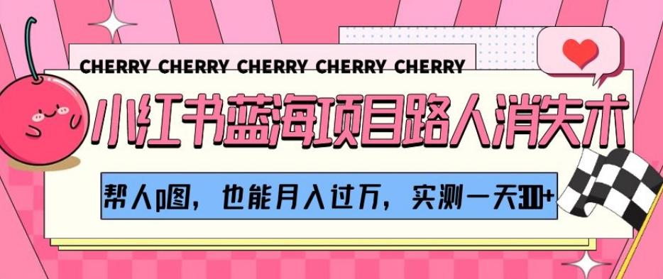 小红书蓝海项目路人消失术，帮人p图，也能月入过万，实测一天300+【揭秘】-大熊网创