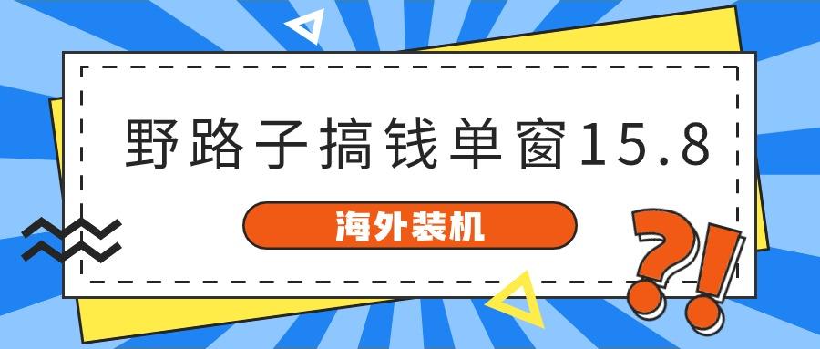 海外装机，野路子搞钱，单窗口15.8，亲测已变现10000+-大熊网创