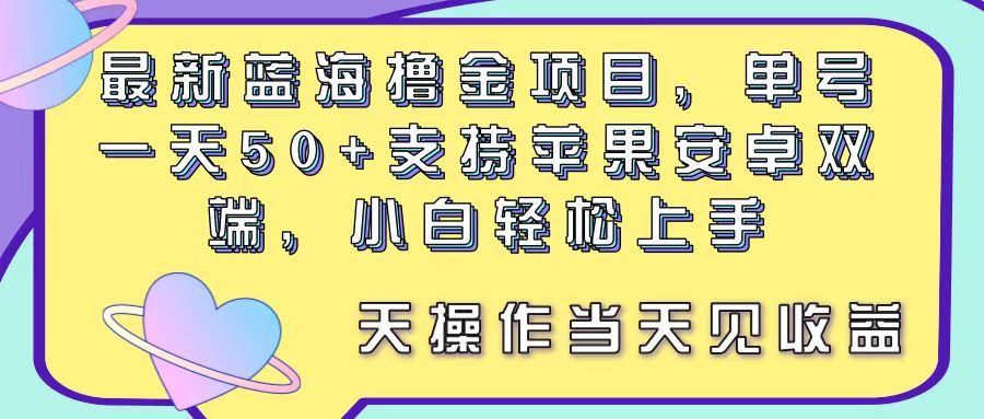 最新蓝海撸金项目，单号一天50+， 支持苹果安卓双端，小白轻松上手 当…-大熊网创