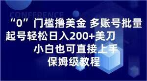 0门槛撸美金，多账号批量起号轻松日入200+美刀，小白也可直接上手，保姆级教程【揭秘】-大熊网创