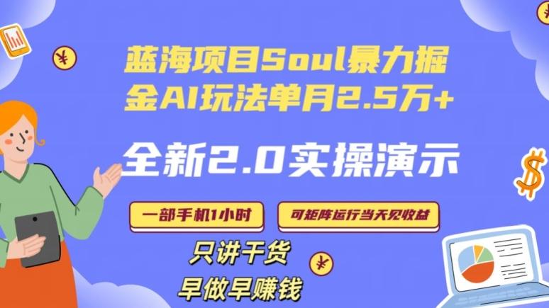 Soul怎么做到单月变现25000+全新2.0AI掘金玩法全程实操演示小白好上手【揭秘】-大熊网创