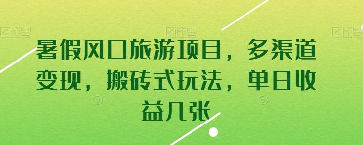 暑假风口旅游项目，多渠道变现，搬砖式玩法，单日收益几张【揭秘】-网创星球