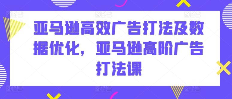 亚马逊高效广告打法及数据优化，亚马逊高阶广告打法课-大熊网创