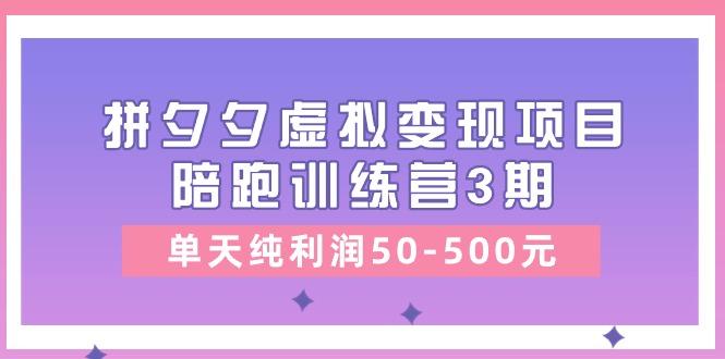 某收费培训《拼夕夕虚拟变现项目陪跑训练营3期》单天纯利润50-500元-大熊网创