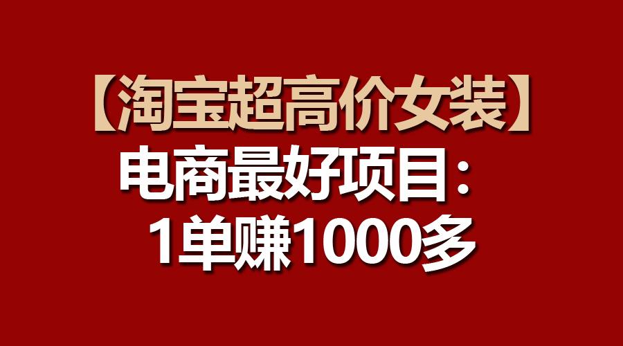 【淘宝超高价女装】电商最好项目：一单赚1000多-网创星球
