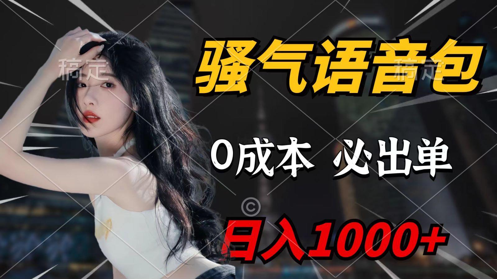 (9701期)骚气语音包，0成本一天1000+，闭着眼也能出单，详细教程！-大熊网创