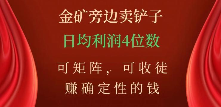 金矿旁边卖铲子，赚确定性的钱，可矩阵，可收徒，日均利润4位数【揭秘】-大熊网创