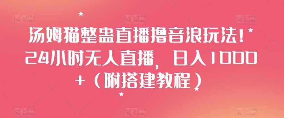 汤姆猫整蛊直播撸音浪玩法！24小时无人直播，日入1000+（附搭建教程）【揭秘】-大熊网创