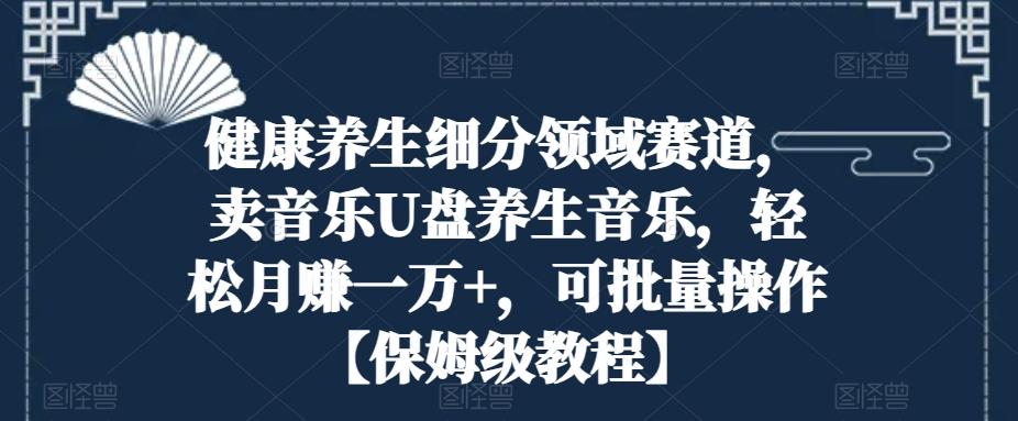 健康养生细分领域赛道，卖音乐U盘养生音乐，轻松月赚一万+，可批量操作【保姆级教程】-大熊网创