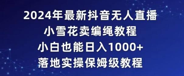 2024年抖音最新无人直播小雪花卖编绳项目，小白也能日入1000+落地实操保姆级教程【揭秘】-大熊网创