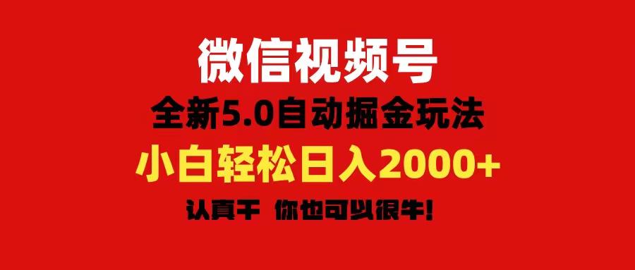 微信视频号变现，5.0全新自动掘金玩法，日入利润2000+有手就行-大熊网创