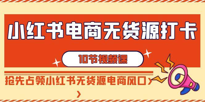小红书电商无货源打卡，抢先占领小红书无货源电商风口(10节课)-大熊网创