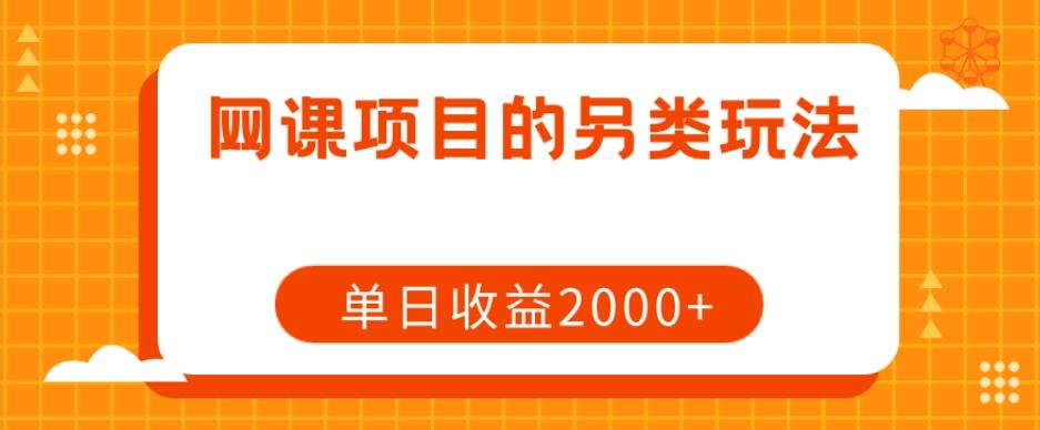 网课项目的另类玩法，单日收益2000+【揭秘】-大熊网创