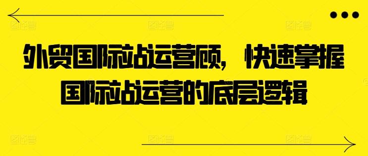外贸国际站运营顾问，快速掌握国际站运营的底层逻辑-大熊网创