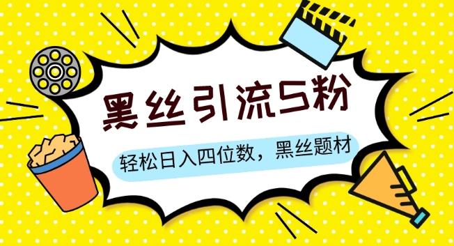 S粉变现，轻松日入四位数，黑丝题材+情感话术【揭秘】-大熊网创