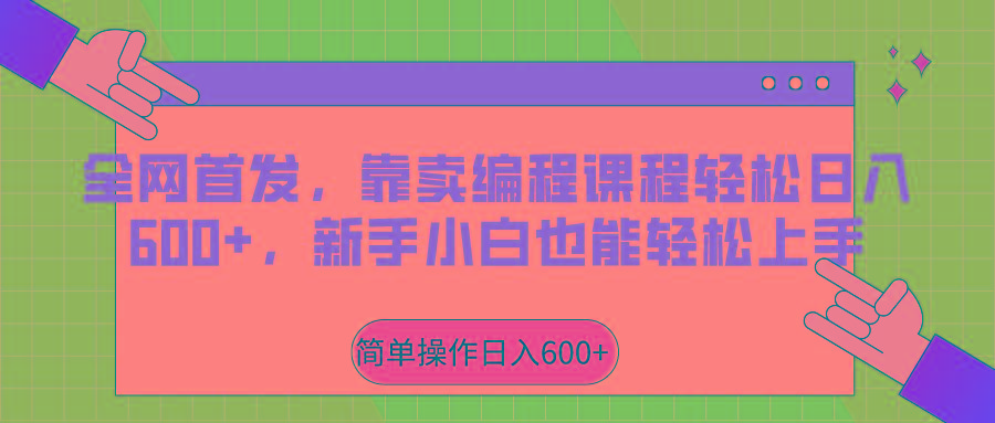 全网首发，靠卖编程课程轻松日入600+，新手小白也能轻松上手-大熊网创