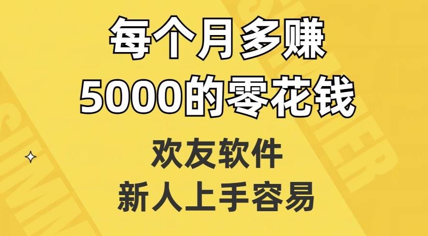 欢友软件，新人上手容易，每个月多赚5000的零花钱【揭秘】-大熊网创