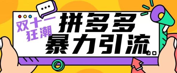 【首发】双十一拼多多暴力引流，日引300+微信-大熊网创