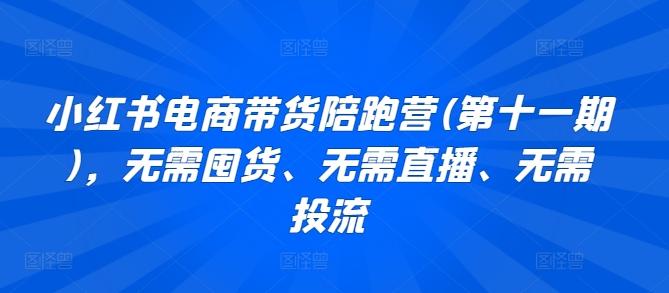 小红书电商带货陪跑营(第十一期)，无需囤货、无需直播、无需投流-大熊网创