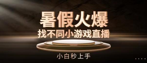 暑假火爆找不同小游戏直播间，小白秒上手【揭秘】-大熊网创